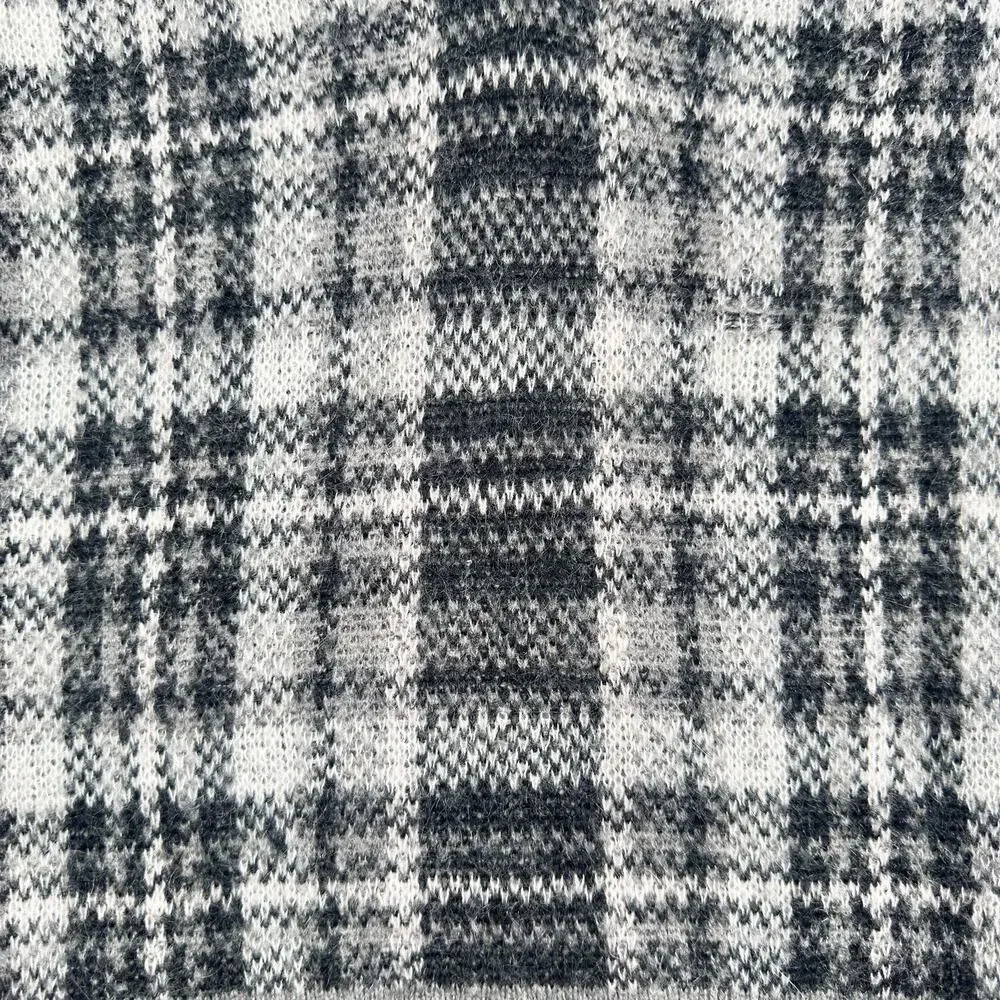 Banana Republic | Women | Plaid Wool Mohair Blend Boxy V-Neck Sweater | Medium